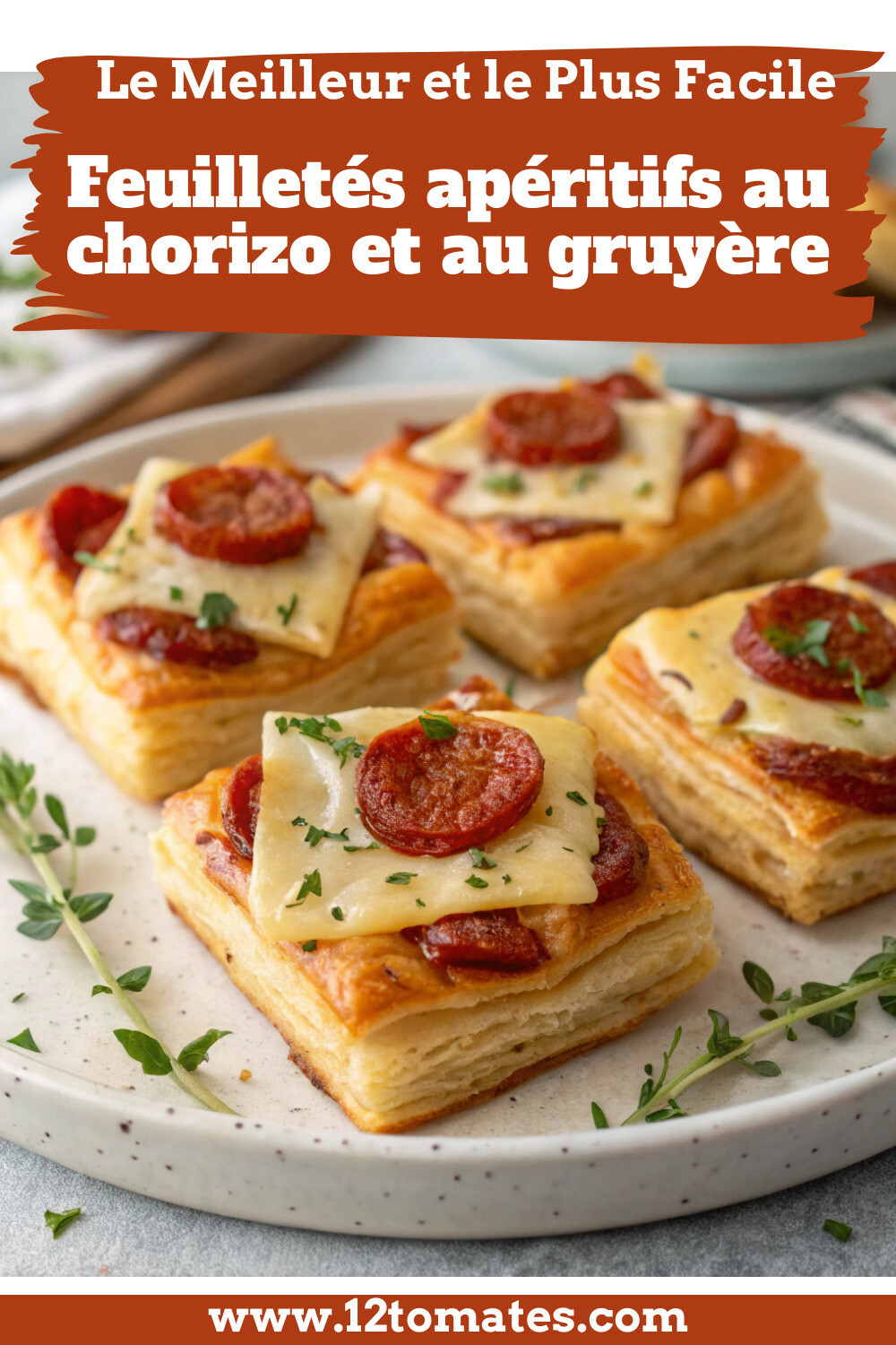 Feuilletés apéritifs au chorizo et au gruyère