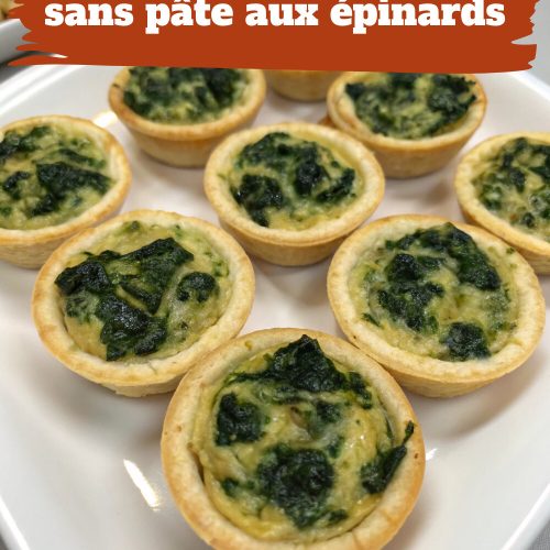 Mini quiches apéritives sans pâte aux épinards