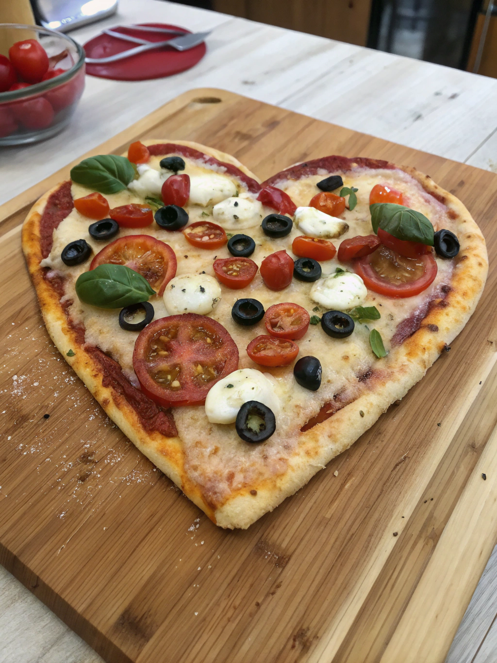 Conservation de la pizza apéro en forme de cœur