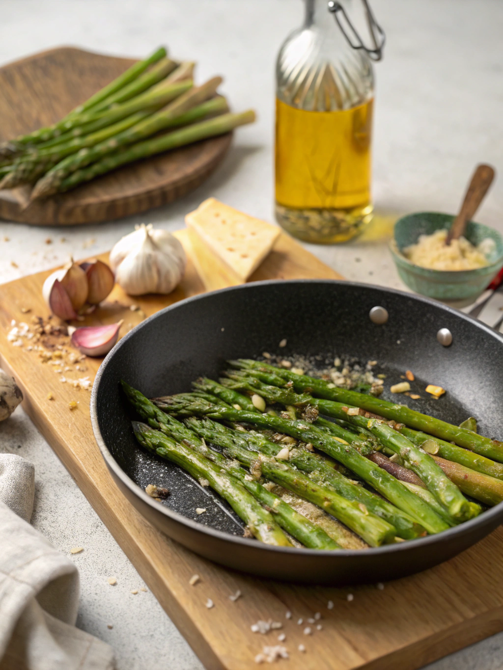 Ingrédients pour asperges poêlées