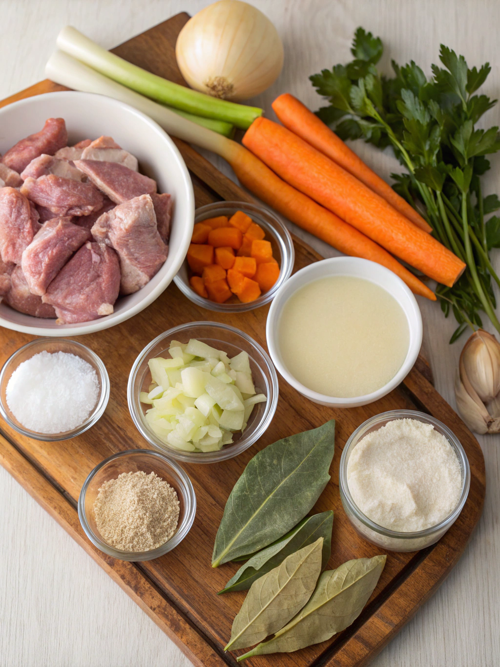 Ingrédients pour la blanquette de veau