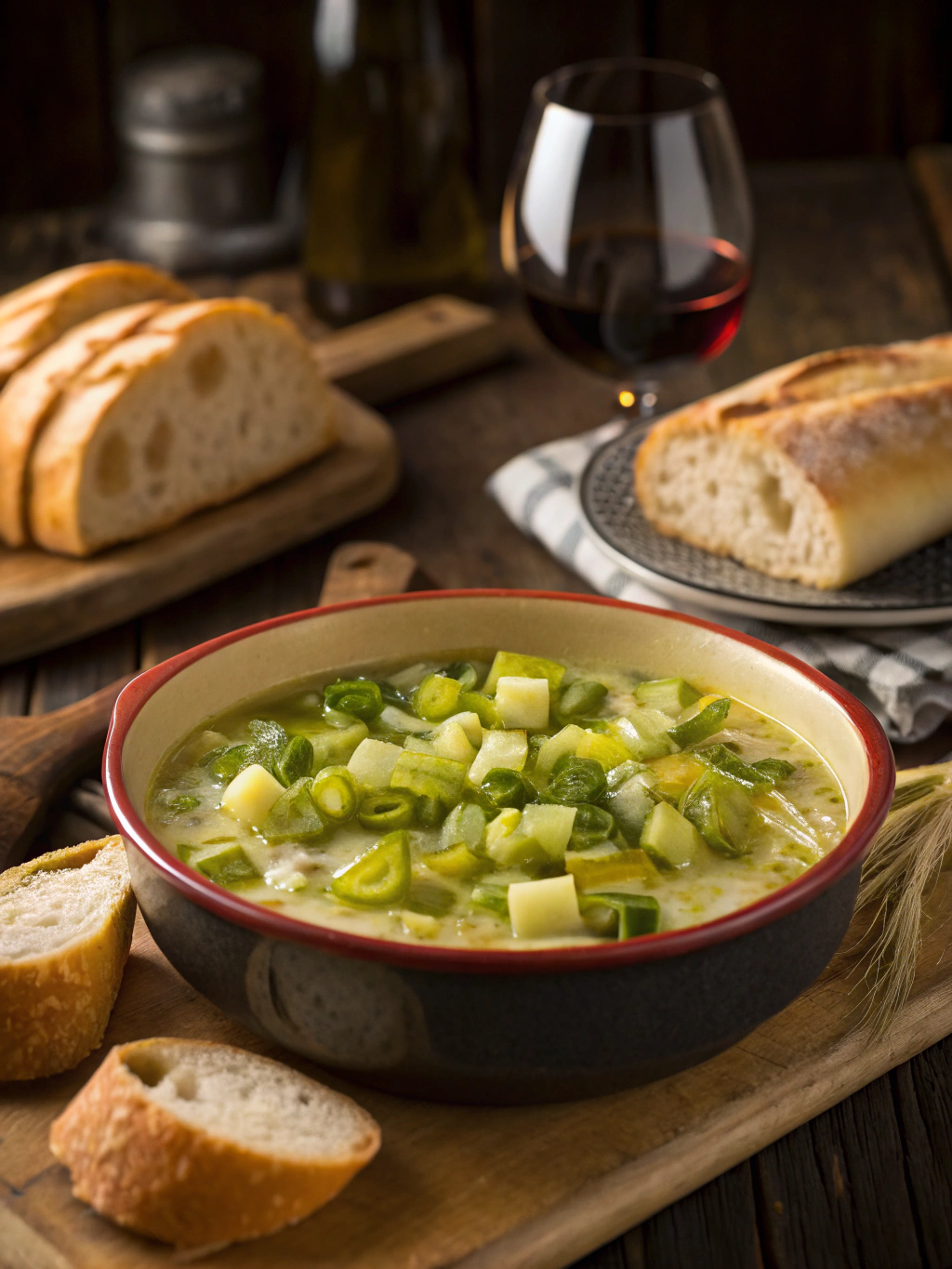 Plat de fondue de poireaux