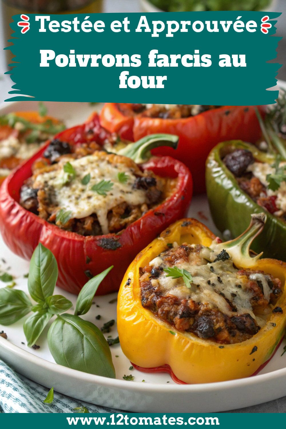 Image de poivrons farcis colorés